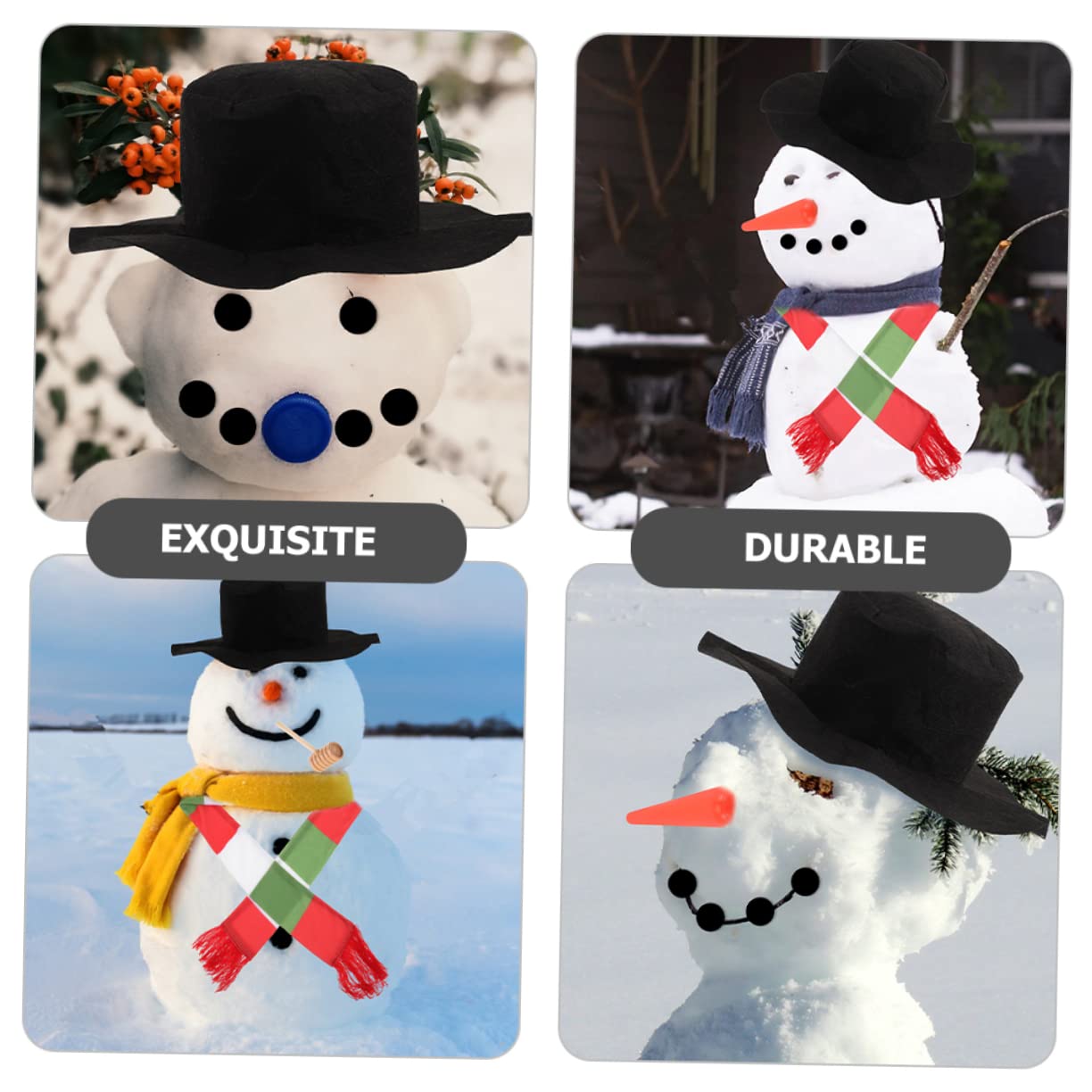 MAGICLULU 4 Set Pupazzo di Neve Vestito Decori di Pupazzo di Neve di Natale Pupazzi di Neve Pupazzo di Neve Che Fa Oggetti di Scena Accessori per Vestire Il Pupazzo di Neve Gnomi Stoffa