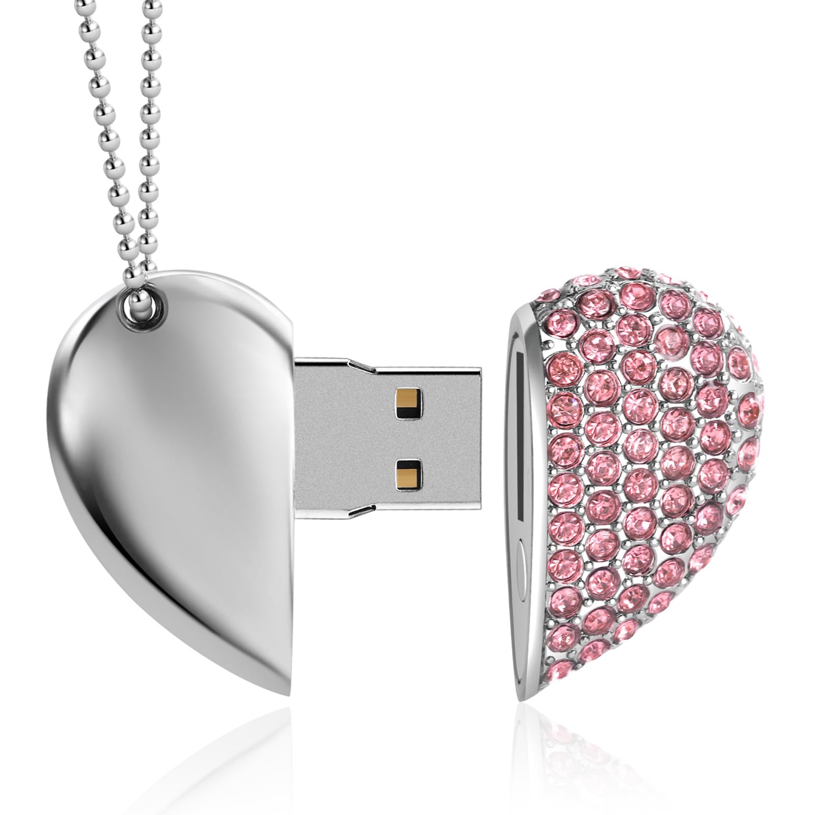 USB 2.0 Flash Drive,Cute Romantic Heart Shape USB Memory Stick,Thumb Drive for Photos, Music, Files Storage (Pink, 16, GB) — view 7