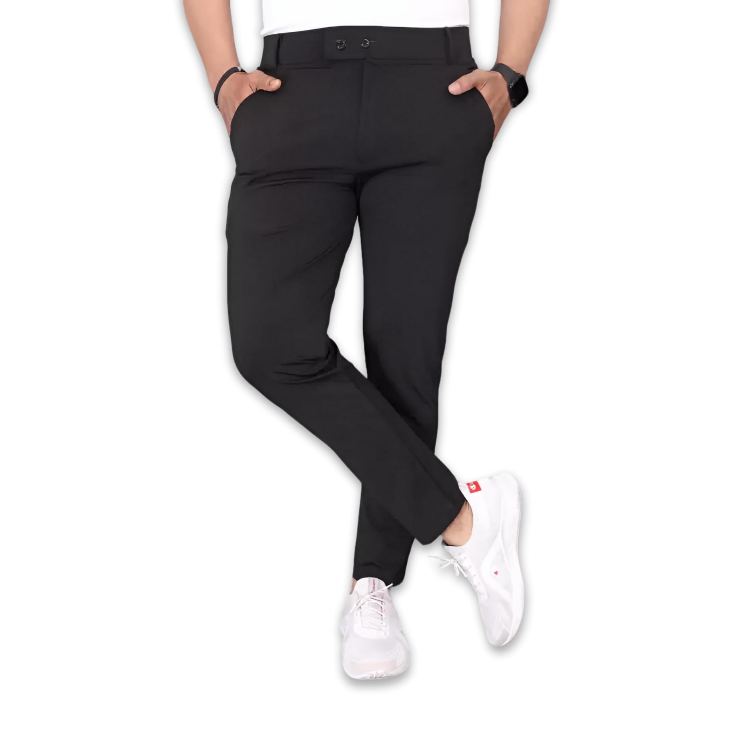 gibbonte Men's Slim Fit Lycra Blend Stylish Trousers | Office-Style Trousers for Men | Trendy Men's Pants | Regular Fit Men's Bottoms | Suitable for Formal and Casual Wear-picture-26