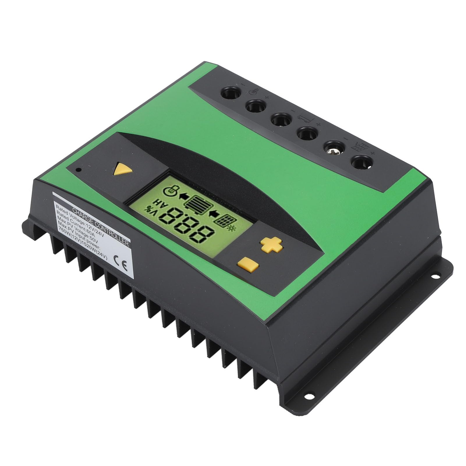 Regulador de Batería Automático, DM6024 60A 12V 24V Controlador de Panel Solar PWM para Vigilancia Inteligente de Carreteras