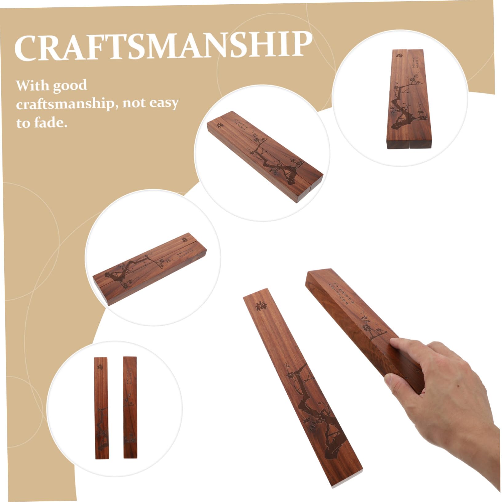 Yardwe 2pezzi Fermacarte Legno Per Calligrafia Da Legno Di Ziziphus Design Elegante Per Scrittura e Disegno Facile Da Pulire e Resistente Accessorio Per Artisti e Studenti Di Calligrafia