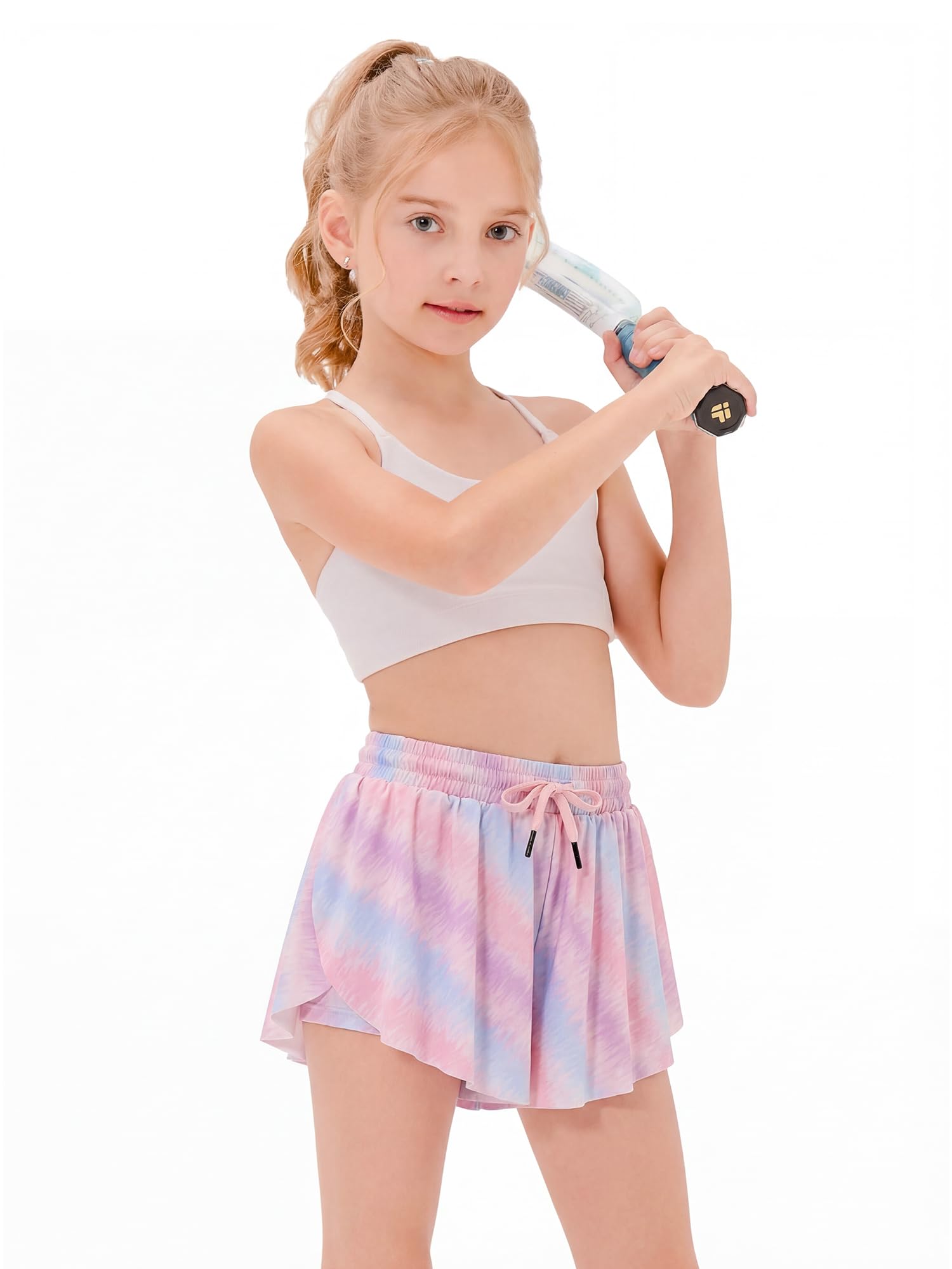 Stelle Girls Butterfly Shorts with Pockets Athletic Running Sports Skirt