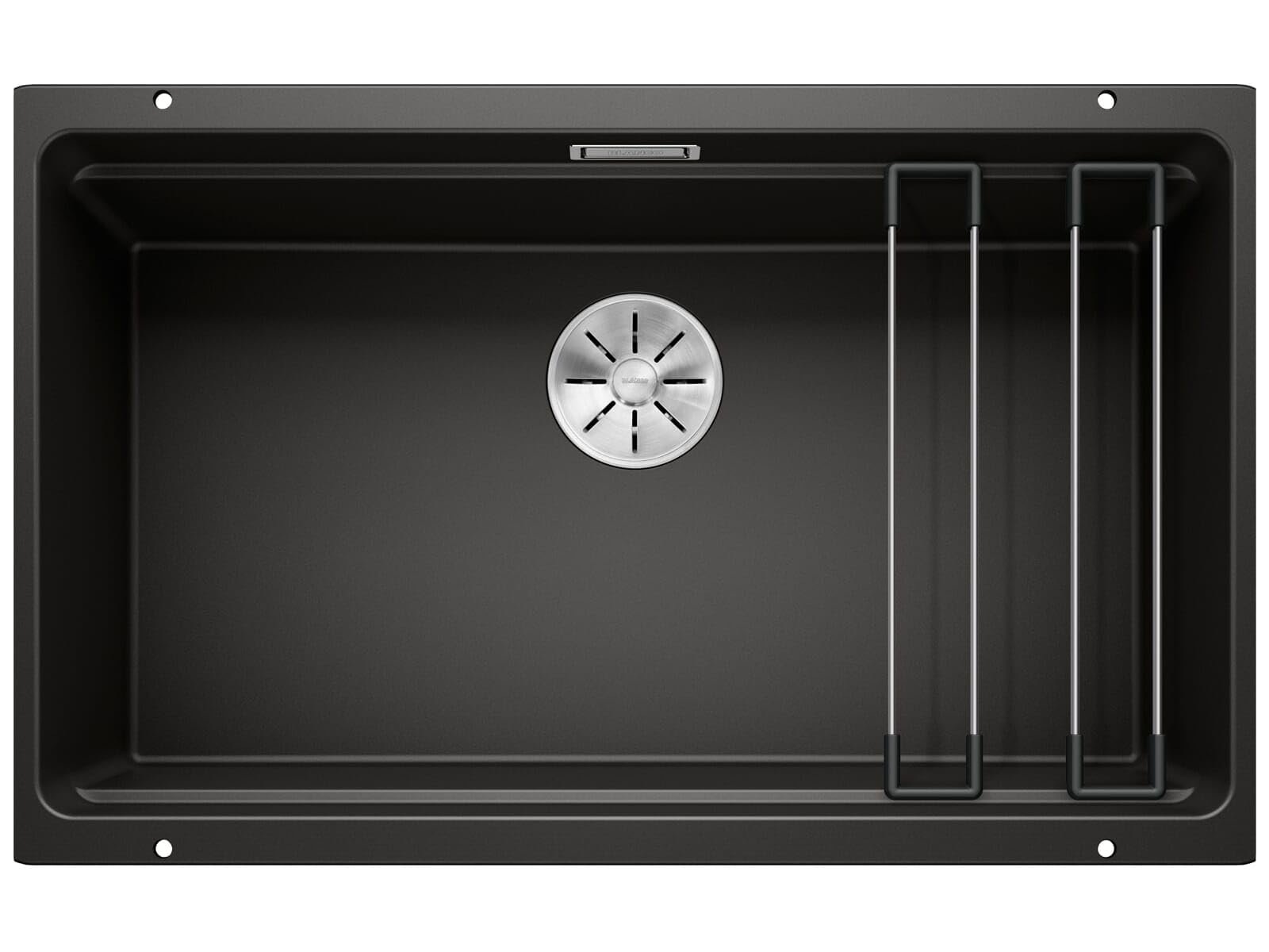 BLANCO ETAGON 700-U | SILGRANIT Sink in Black | Installation Type: undermount Installation | for 80 cm Wide Base cabinets | System Concept with Versatile ETAGON Rails | [73x46x21.2 cm]