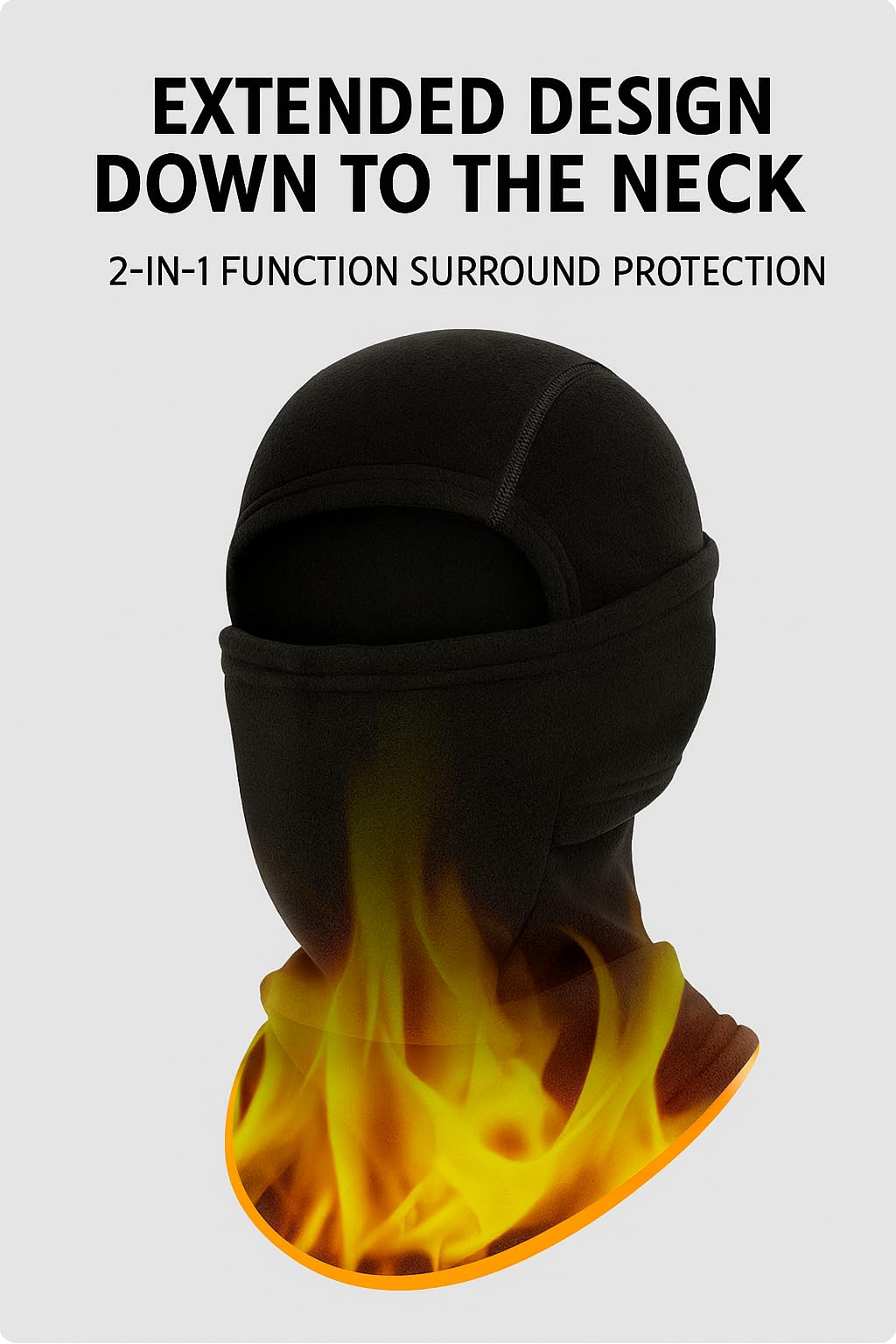 NORTHWIND Winter mask for Men Unisex Polar Fleece Thick Warm Full Cover Face Mask Winter Cap ski mask Winter Accessories for Men Cold Weather (Black) 4