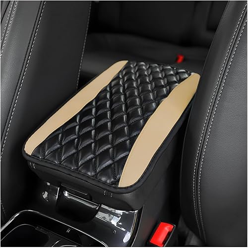 Osilly Almohadilla para consola central de automóvil, funda universal impermeable para caja de asiento, 12.6 x 7.5 pulgadas, piel sintética,