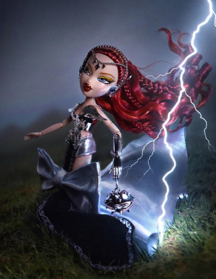 Bratz Bratzaversary Gaia lalka kolekcjonerska 25-lecia z ubrankiem akcesoriami opakowaniem ekspozycyjnym podstawką