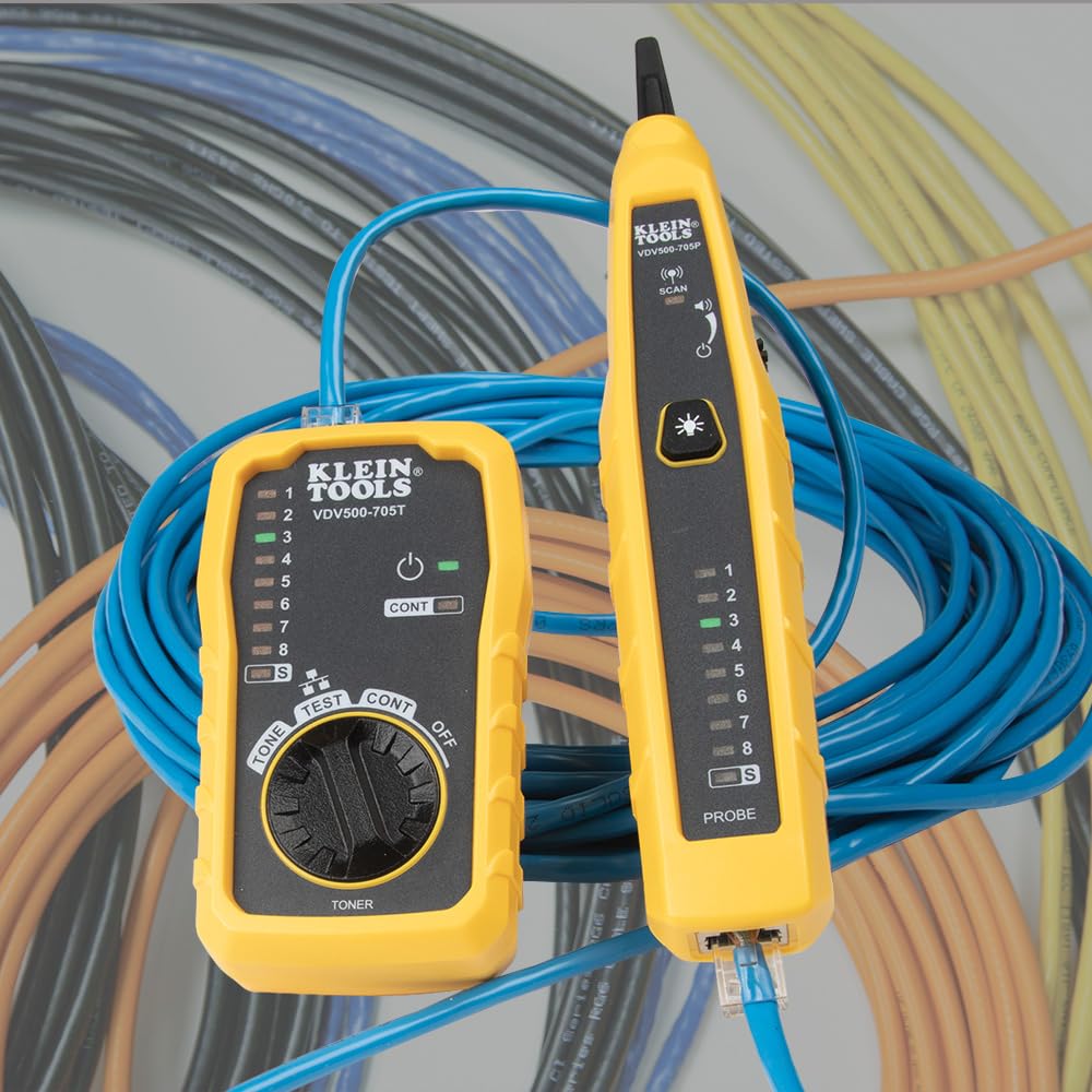 Image secondaire de Klein Tools VDV500-705 Kit générateur de tonalité et sonde avec sonde et pince crocodile et prise RJ11/RJ12/RJ45