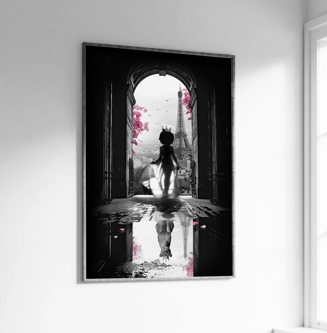 Black Queen Wall Art African American Wall Art Black Girl Canvas Wall Art Lion Queen Poster Prints Modern Fashion Paris Decoration Pictures Painting Artwork for Bedroom Bathroom 16x24inch UNFRAMED Black Queen 16x24inch (No Frame)