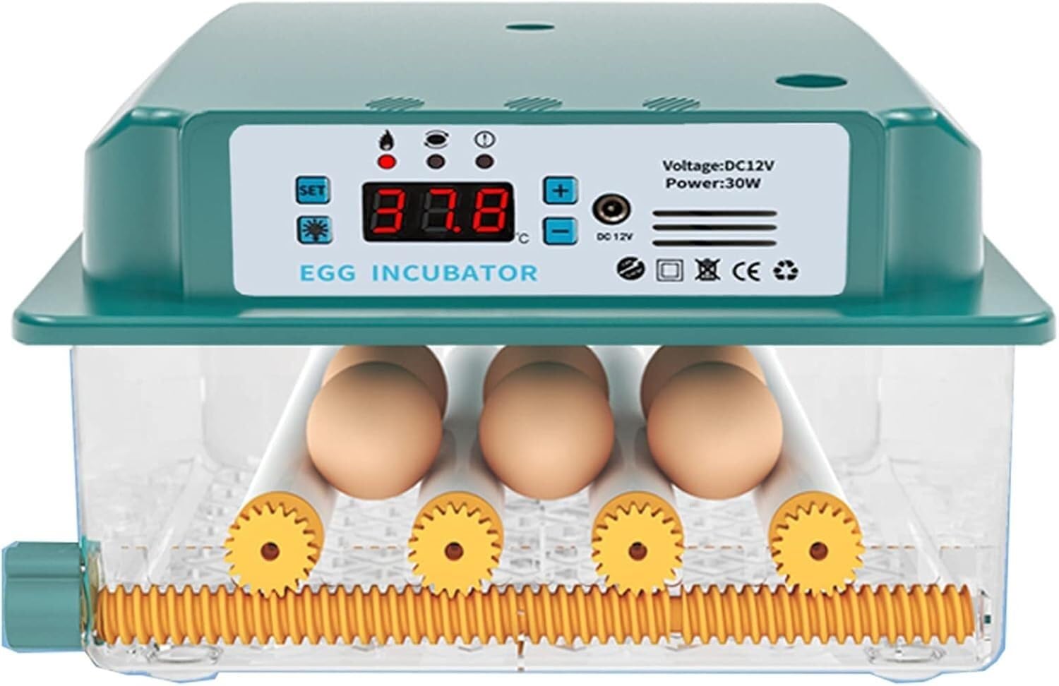 Inkubatory Inkubator do jaj, automatyczny inkubator do drobiu na 9 jaj z automatyczną kontrolą temperatury dla kur, kaczek, gęsi, żółwi i innych ptaków.(Single power supply)