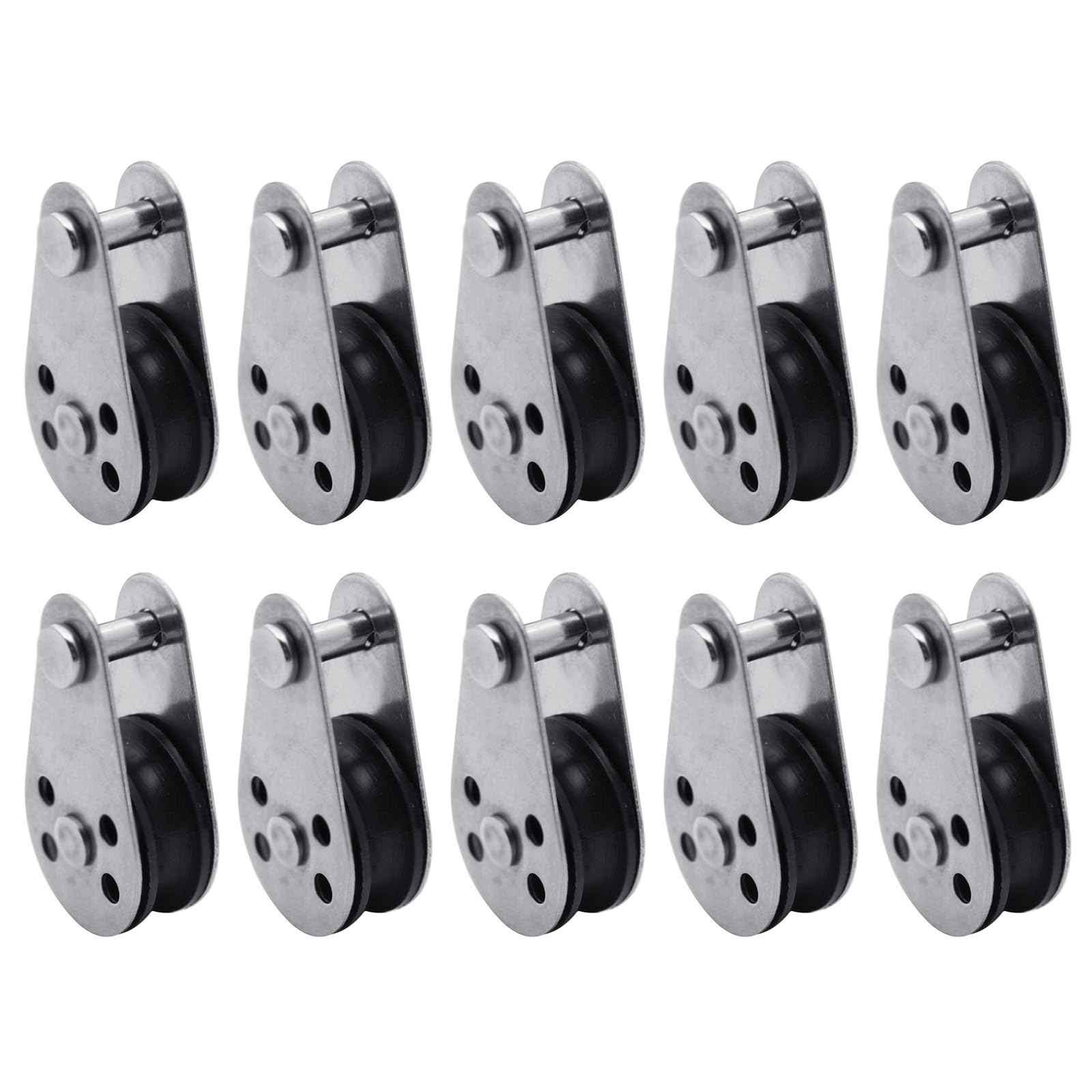 Kaeltsyn 10 Pcs Duty Nylon And Nonrust Steel Pulley Camping Gear Rolling For Flagpole Sailboats And Camping Gear Multipurpose Lifting