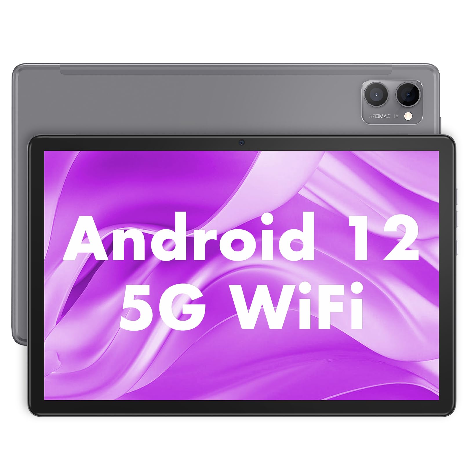 VASOUNTablet 10 inch, 12GB +128GB, 4G LTE Phone Tablets 2K FHD IPS Screen, 5Ghz WiFi, Octa-Core, Android Tablet PC with Case, Dual Camera, Bluetooth, Aluminium Full Lamination