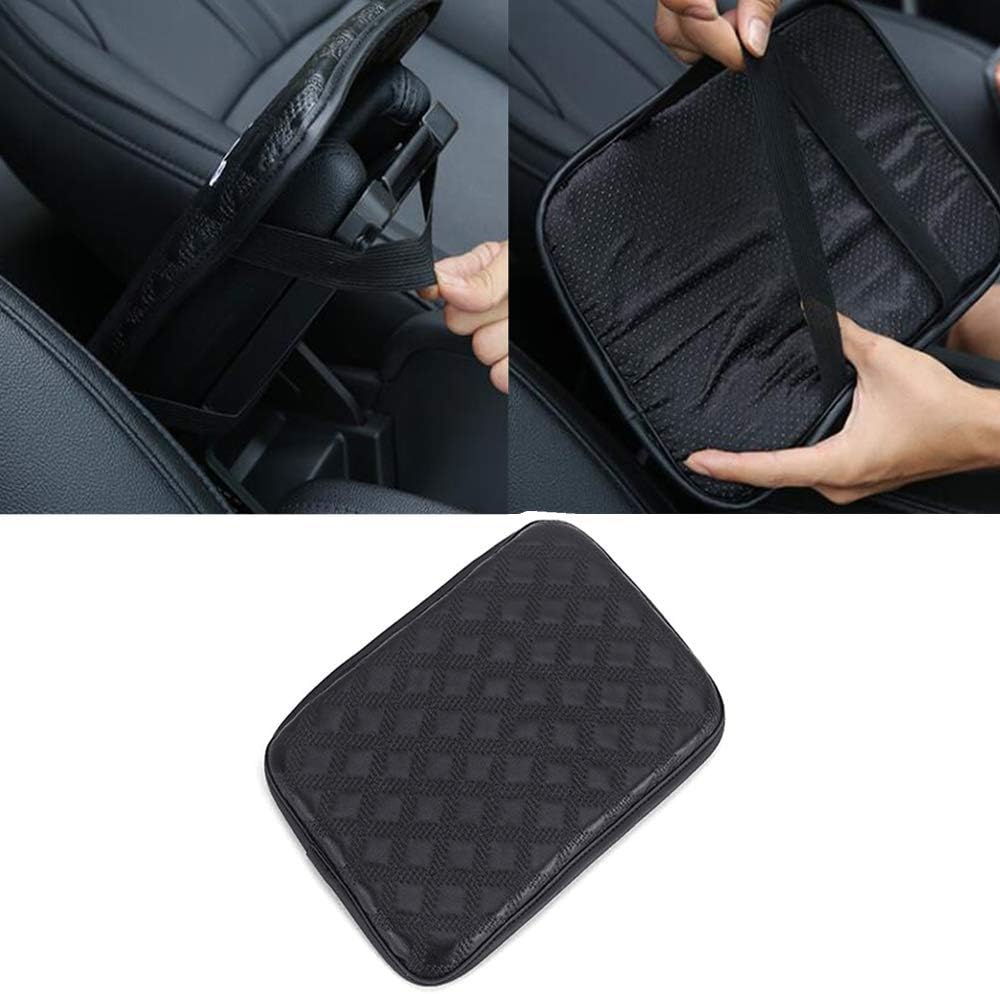 QianBao Auto Center Console Pad, Console Cover Armrest Pads, PU Leather Universal Car Center Console Box Arm Rest Pads Cushion Protector(Black)