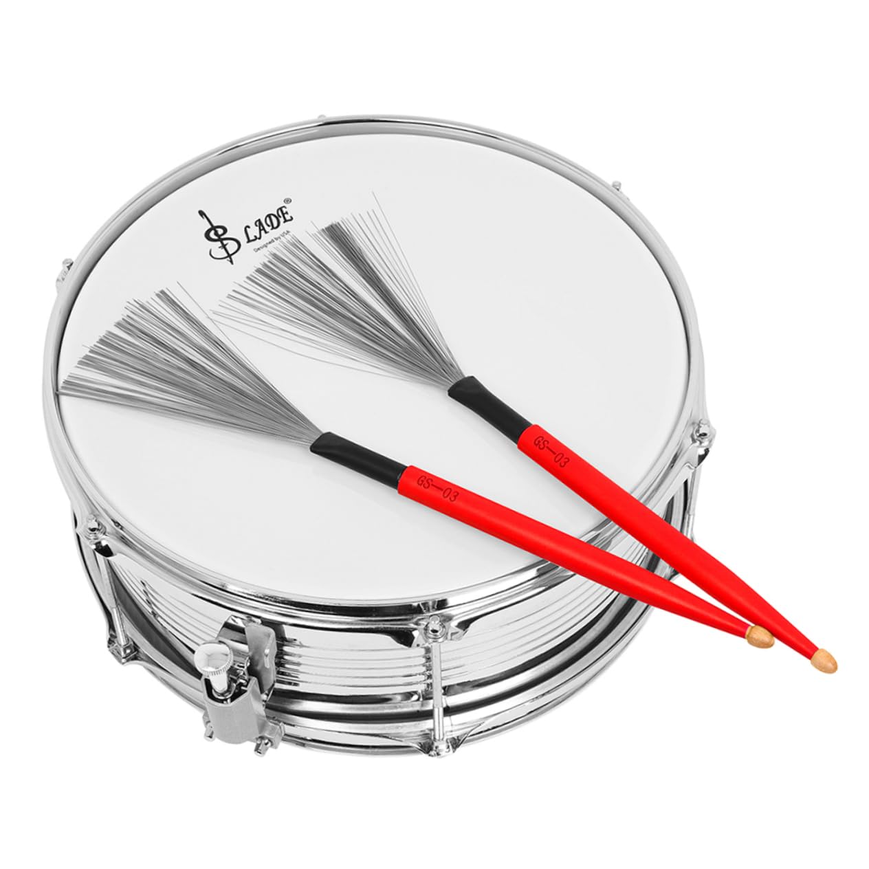 Abaodam 2paia Bacchette Per Batteria Legno Acero Spazzole Acciaio Carbonio Per Jazz e Pratiche Musicali Antiscivolo Da Accessorio Per Musicisti e Insegnanti
