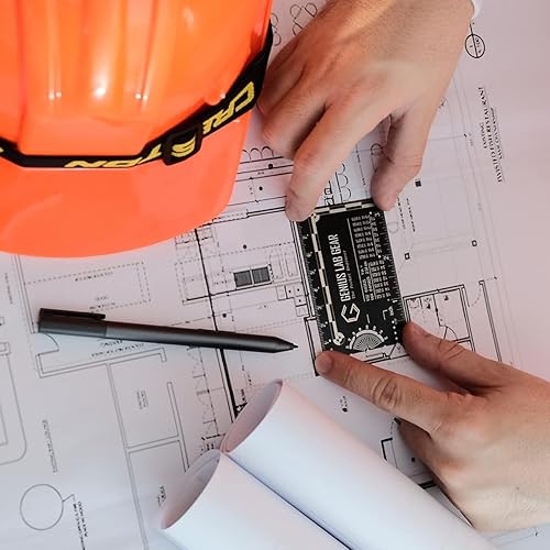 Miniatura 8 de La auténtica regla de bolsillo para ingenieros - Pequeña regla de metal para ingenieros, transportador, compás, escala, gadget de graduación para