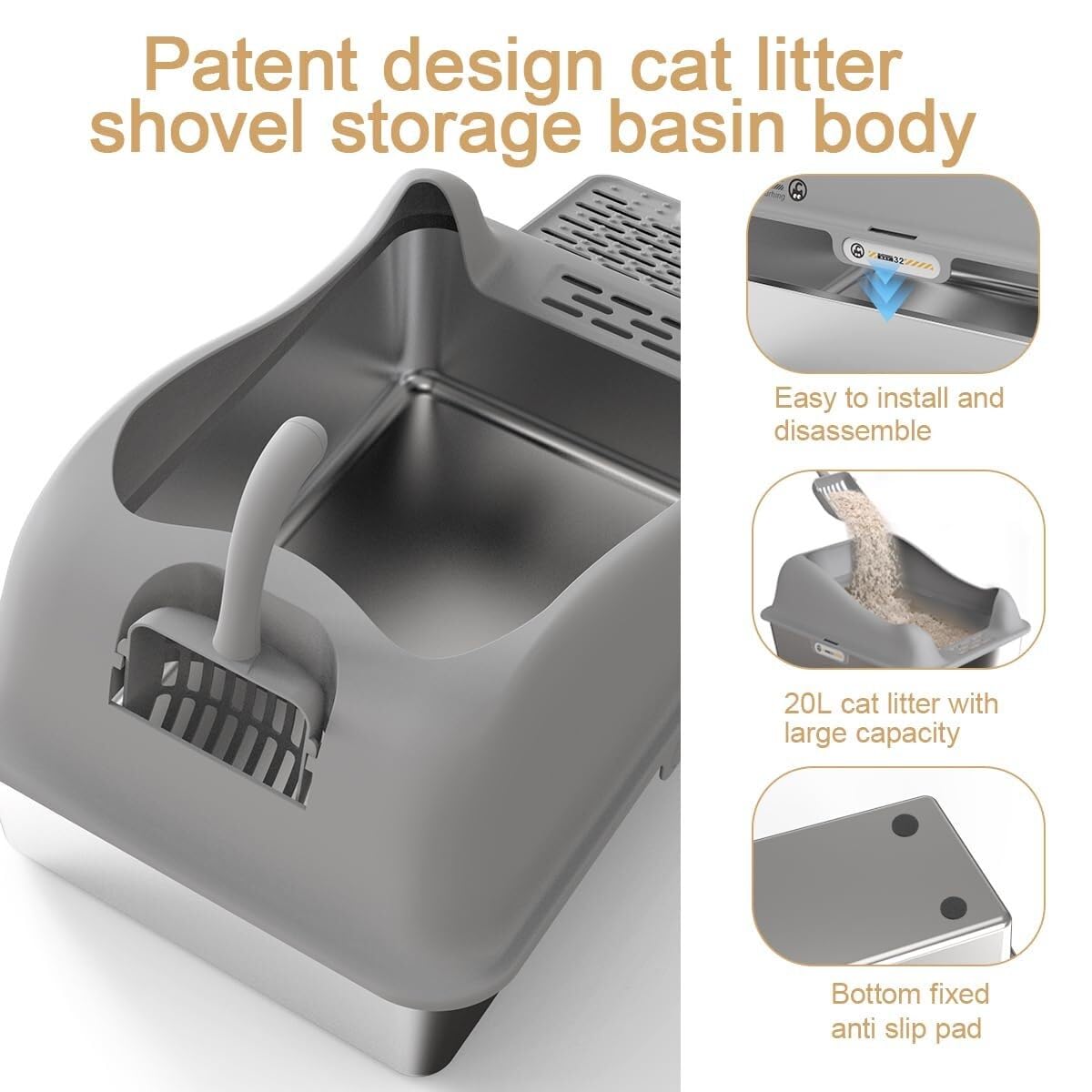 main coon katzentoilette PeeWee EcoMinor Starterpaket Grau