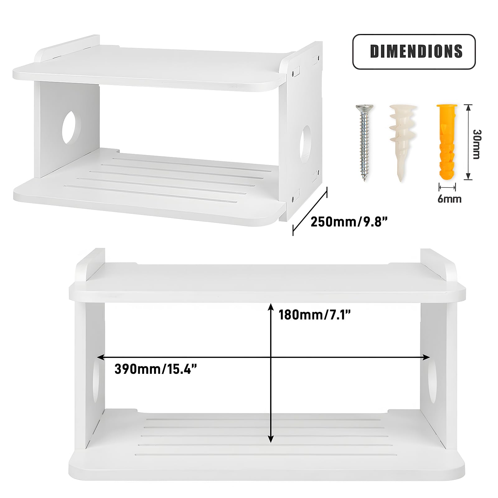 Ps5 Mount Projector Shelf Wall Mount - Wooden Storage Box For