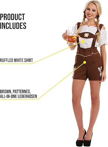 Miniatura 3 de fun shack Lederhosen - Traje de Oktoberfest para mujer, disfraz bávaro para mujer, traje de Lederhosen para mujer