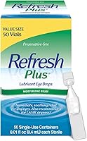 Vista 1 de Refresh Plus - Gotas lubricantes para los ojos, sin conservantes, recipientes de un solo uso de 0.01 onzas líquidas, 50 unidades, el embalaje puede