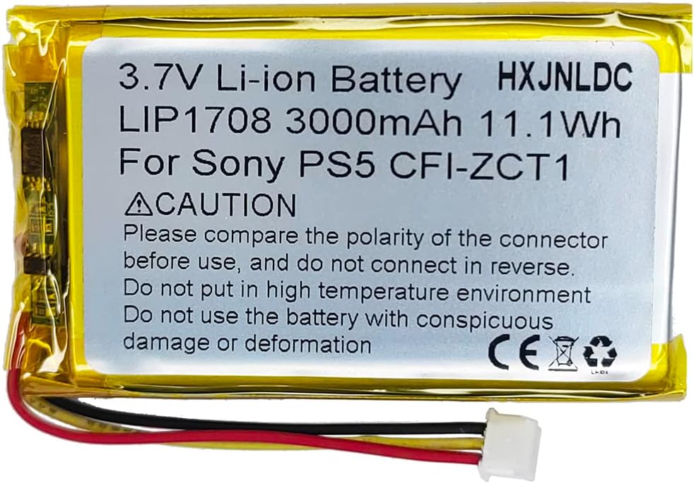 DC 3.7V 3000mAh LIP 1708 Rechargeable Li-ion Battery for Sony Playstation 5 Dualsense PS5 Wireless Controller CFI-ZCT1 WB U Battery Pack Replacement