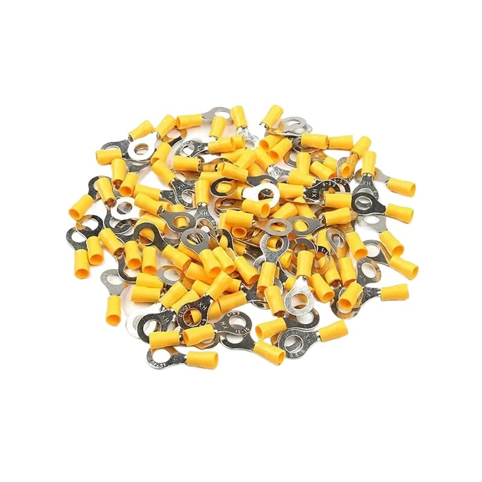 Ensdiepls Rv5.5-8 Insulated Ring Terminals, 0.5Mm Insulated Ring Terminal Connector Crimp 4-6Mm 12-10Awg For Auto Motorcycle Marine(Rv5.5-8)
