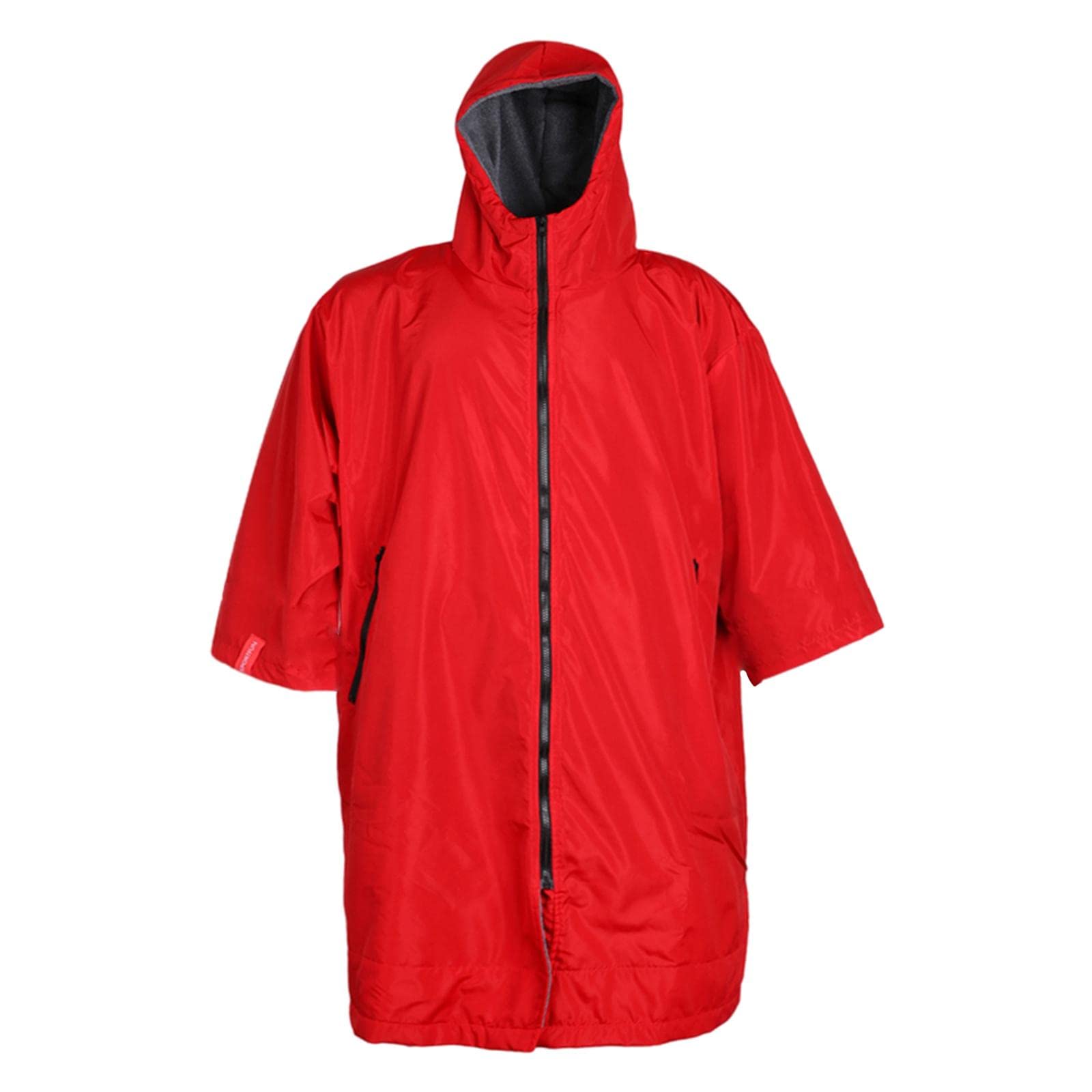 Waterproof Surf Changing Robe Outdoor Coat Fleece Lined Jacket Red Grey M-image-13