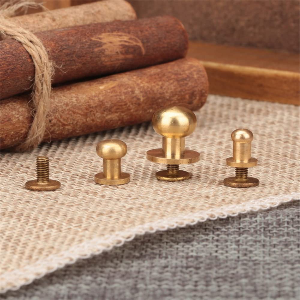 tornillos chicagoremaches Encuadernación, costura de cuero, Kit de botones con tornillos, bolsa, cinturón, remaches de cabeza redonda, botones a presión for uñas, decoración de cuero DIY de 5/6/7/8/9/