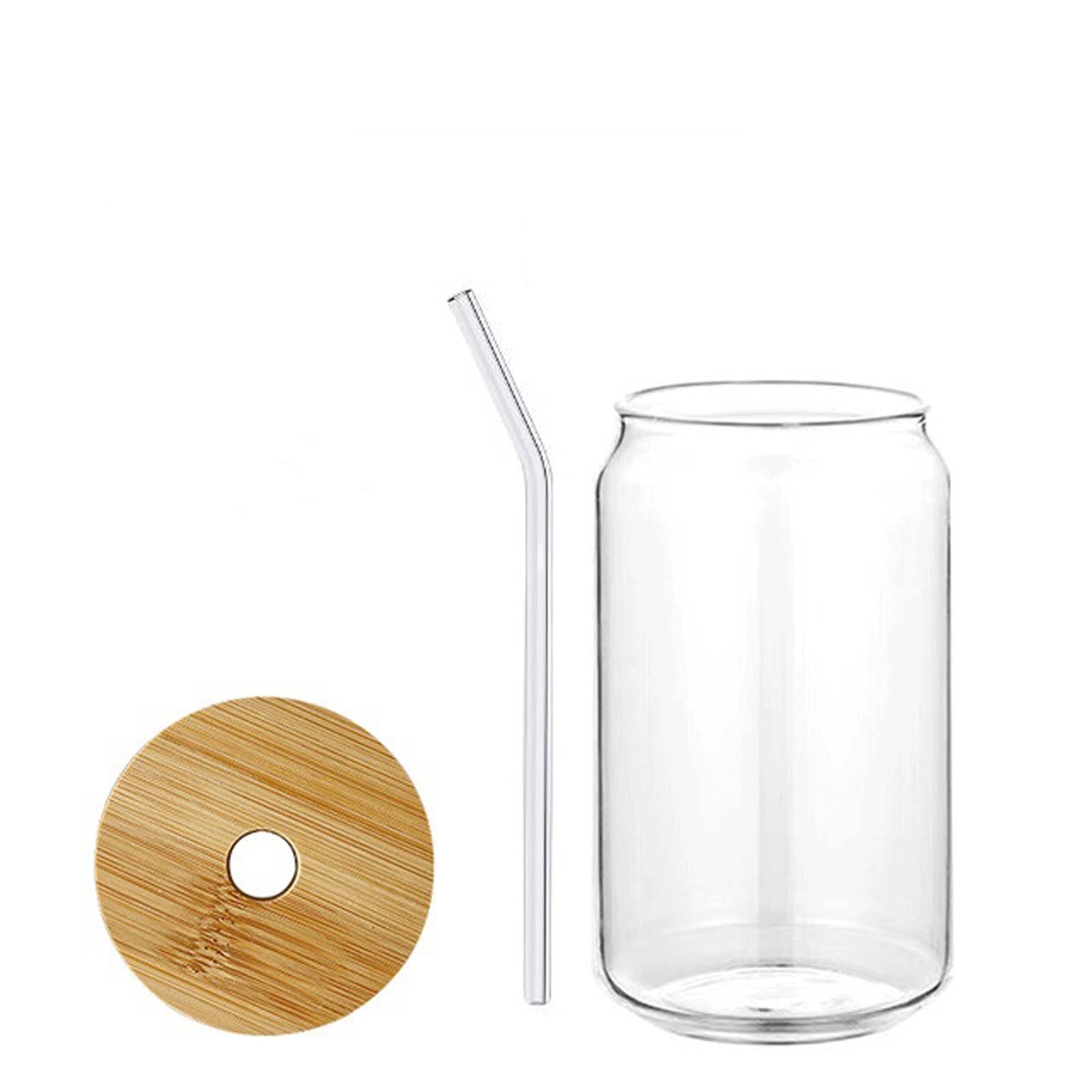 Kubek podróżny do kawy 320ml-480ml szklanki z bambusową pokrywką i słomiane kubki na herbatę przezroczyste kubki słoiki na piwo kubki do kawy zimne wino