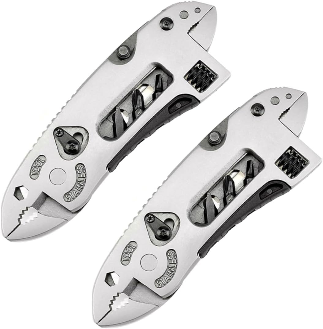POPETPOP 2Pcs Multi Tool Pliers Ergonomic Camping Wrenches with Locking Design for Fishing DIY and Everyday Use Portable Multi Functional Tools