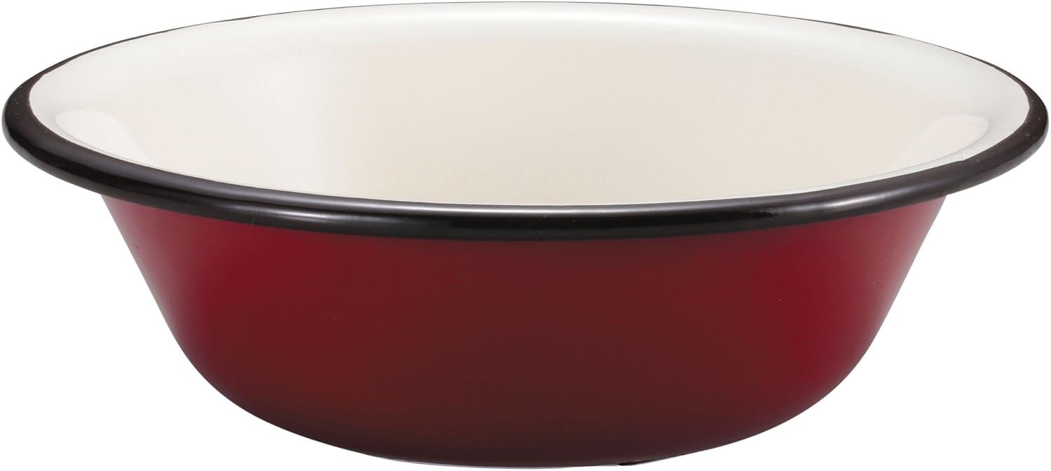 Captain Stag UH-517 Enamel Bowl for BBQ, 6.3 inches (16 cm), Olive Green