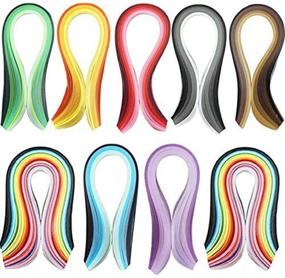 Febbya Quilling Paper Strips,900 Pieces Quilling Art Strips for DIY Craft 44 Colors 5mm Width 39 cm Length