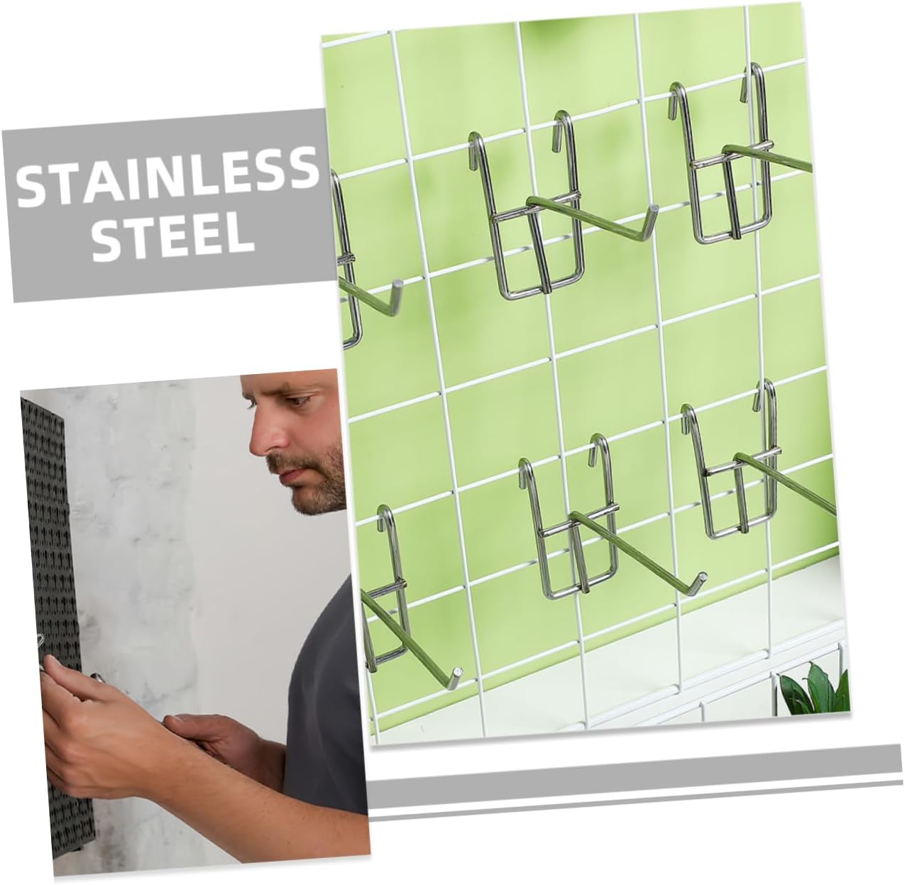 Grid Wall Hooks 30 Pieces Hangers Utility Hooks Easy to Install for Home Office Store