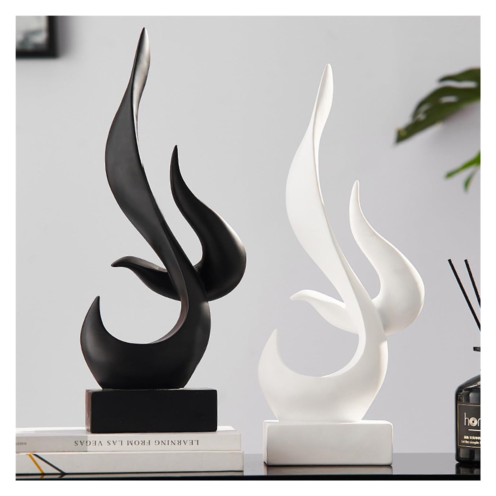 Dekoracja biurka Rzeźba Nowoczesna dekoracja Statua Rzeźby Sztuka abstrakcyjna Figurki Centralne dla domu Rzeźby i akcesoria dekoracyjne(Medium Black-b)