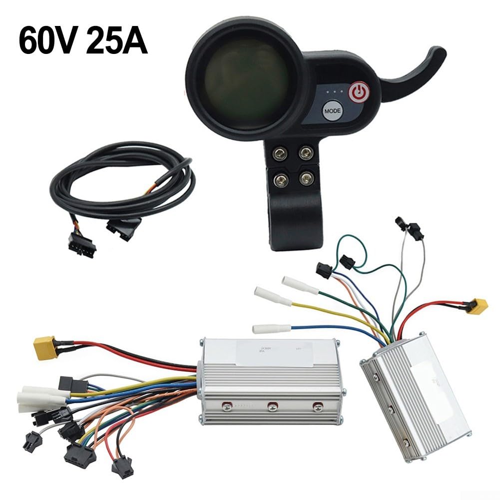 Kit de medidor de controlador de 48 V 52 V 60 V 25 A para scooter eléctrico JP, piezas de repuesto compatibles y línea de conexión (juego de 48 V 25 A)