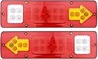 Vista 2 de RV 19 luces LED traseras de remolque rojo blanco ámbar integrado señal de giro lámpara de funcionamiento para ATV camión (12V) 2