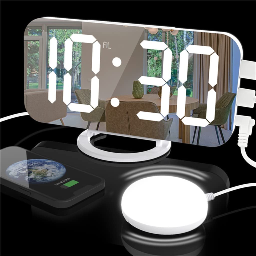 HRWLY Vibrating Alarm Clock Automatic Dimming Output Vibration Reminder Table Night Light LED Digital(D)