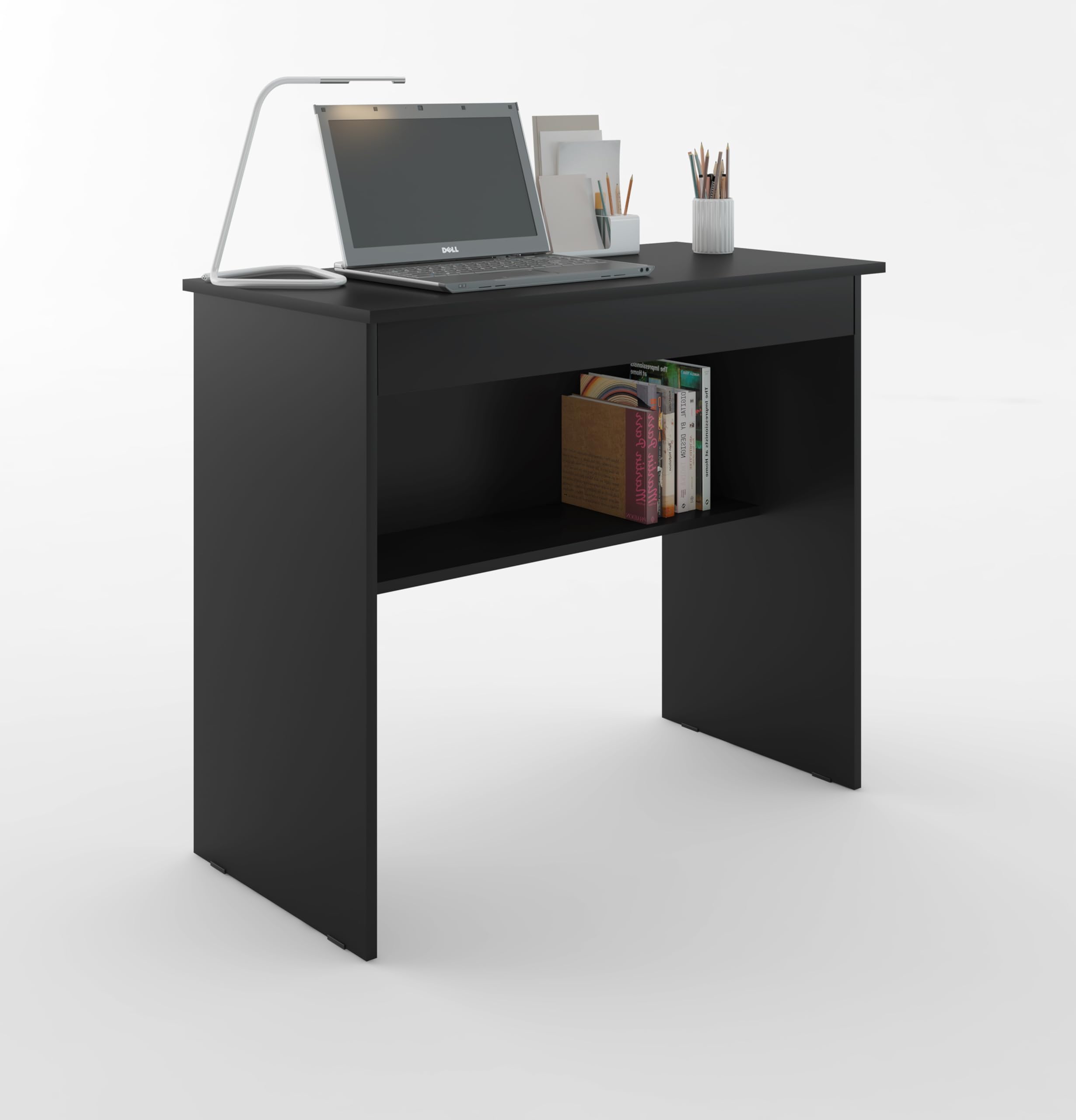 Escrivaninha Compacta e Charmosa com Gaveta para Home Office e Estudos (PRETO)