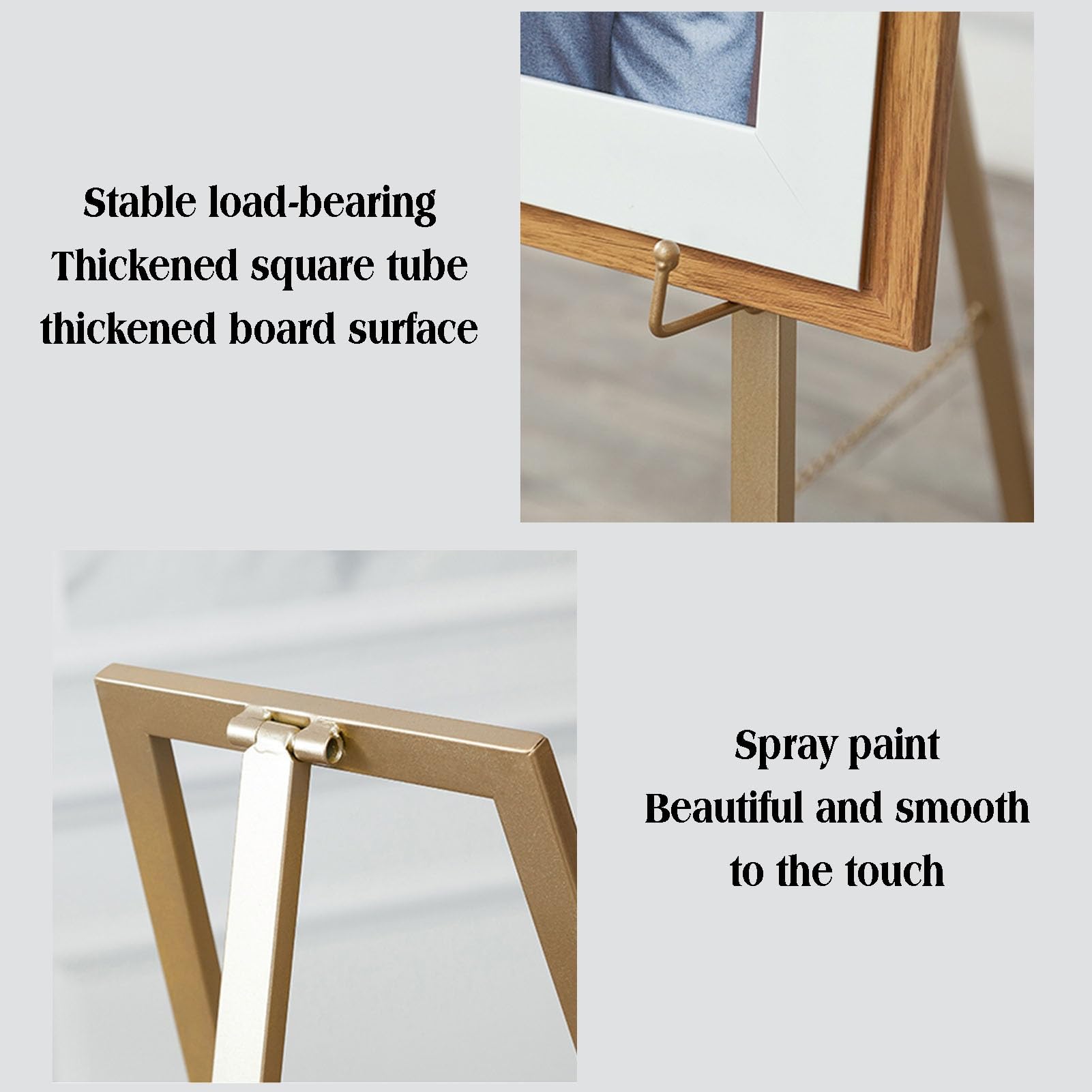 Caballete de pie ajustable para pintar, caballete ligero con soporte de cadena para mostrar lienzos