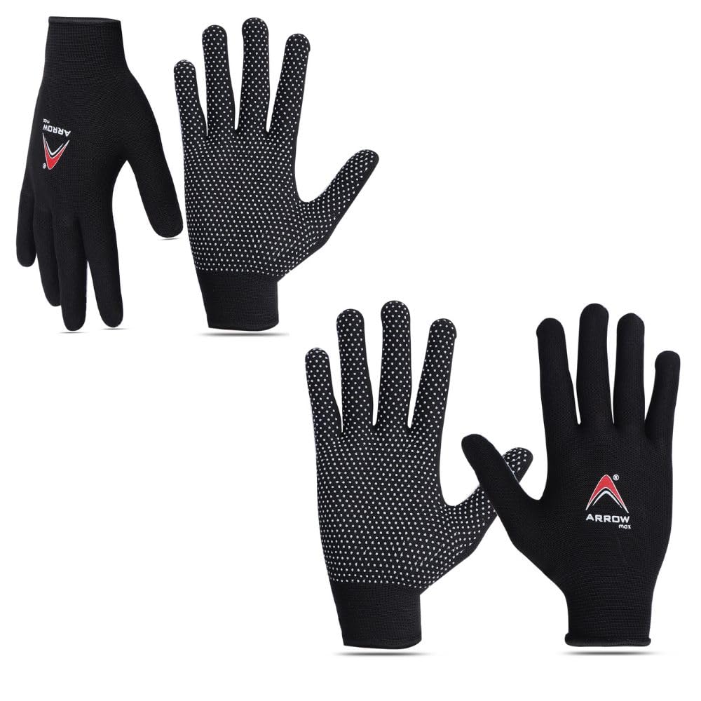 ArrowMax Cricket Inner Gloves Full Dotted Batting Gloves Box Cricket Gloves Keeping Catcher Riding Multipurpose Gloves with Extra Grip (Black, 2)-image-30