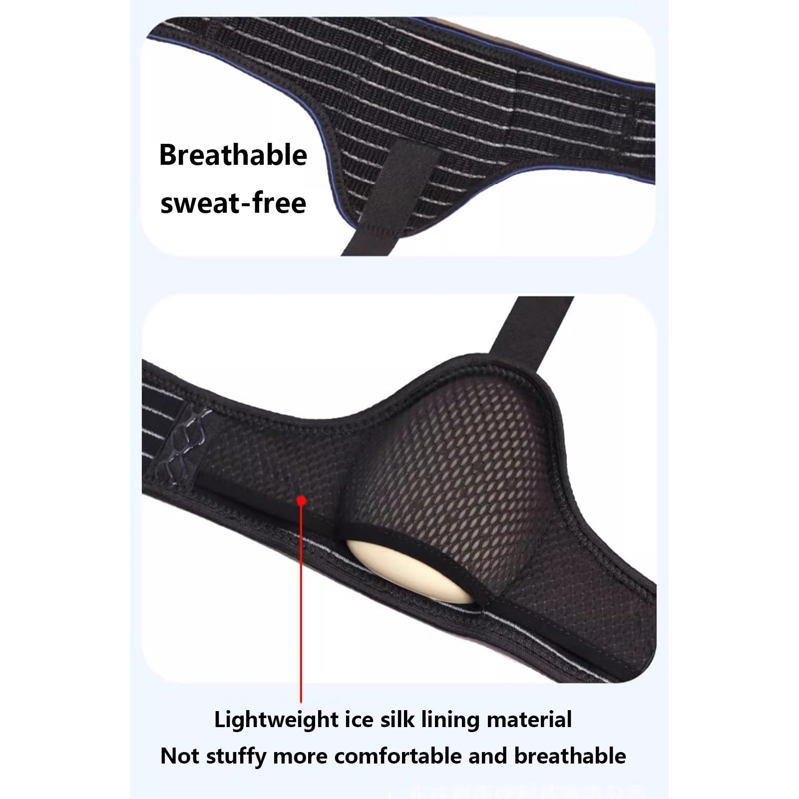 Cinto Erniario, Fascia per Ernia Inguinale Uomo, Ernia Inguinale Uomo, Cintura Doppia per Ernia Inguinale con Cuscinetti di Compressione Rimovibili per Alleviare Il Disagio ernia(Black)