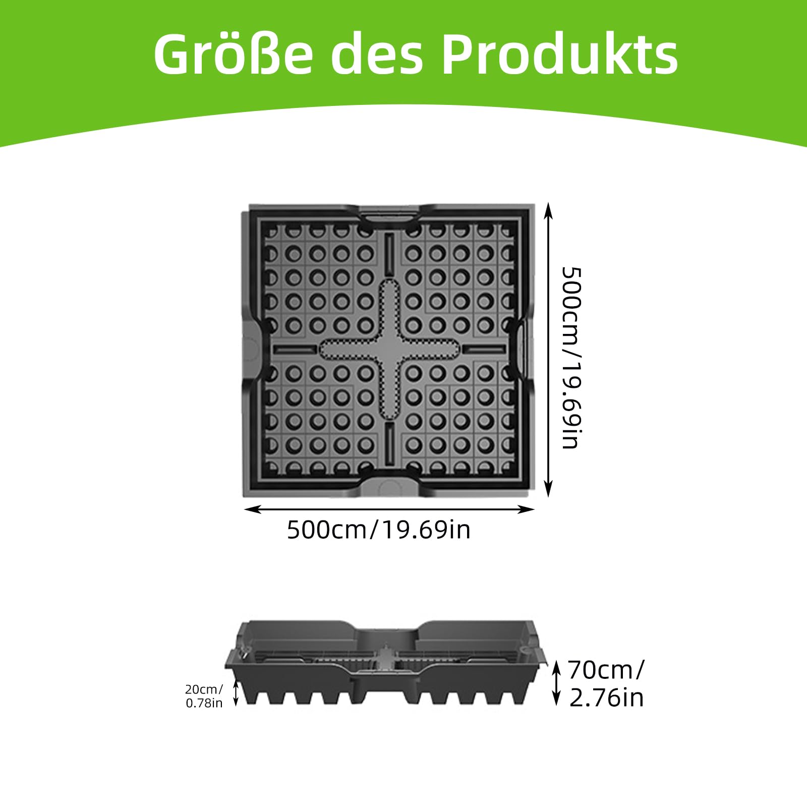 Pflanzen Anzuchtschalen, Profi Gärtnerbox Pflanzschale Pikierschale 4/10 Stück Pflanzschalen für Anzucht 50X50X7CM Treibhaus Anzuchtschale für Pflanzen,Kräutern,Blumen,Gemüse und Obst (10)