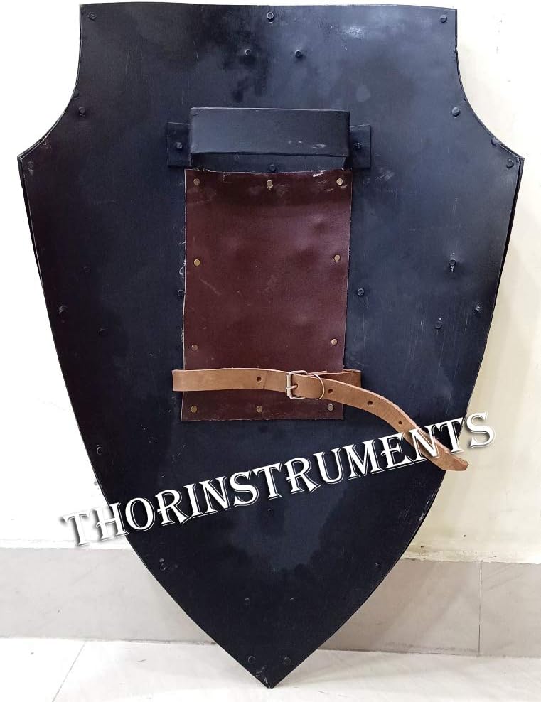 THOR INSTRUMENTS Medieval Battle Armor Forged Gothic Layered Steel Cross Shield 18Gauge Steel Rustic Vintage Home Decor Gifts