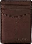 Fossil Ingram Etui de carte magnétique en cuir avec porte-monnaie pour homme, noir, (Modèle : ML3235001) | Magnétique