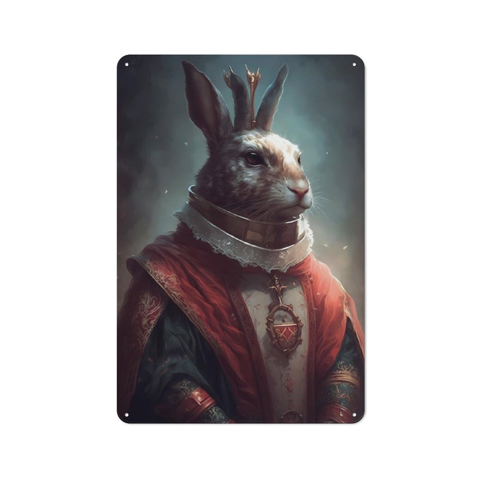 Junmoney Rabbit Petite Metal Plaque 30X20cm With For Pub Or Café, Rustic Decor, For Garage, Workshop And Man Cave Decoration