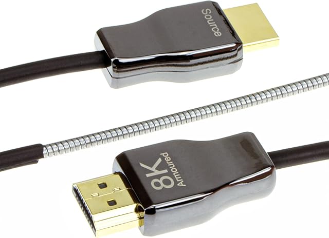 kenable Armoured Outdoor HDMI 2.1 Active Optical Cable AOC 48Gbps 8K60 4K120 10m [10 metres]