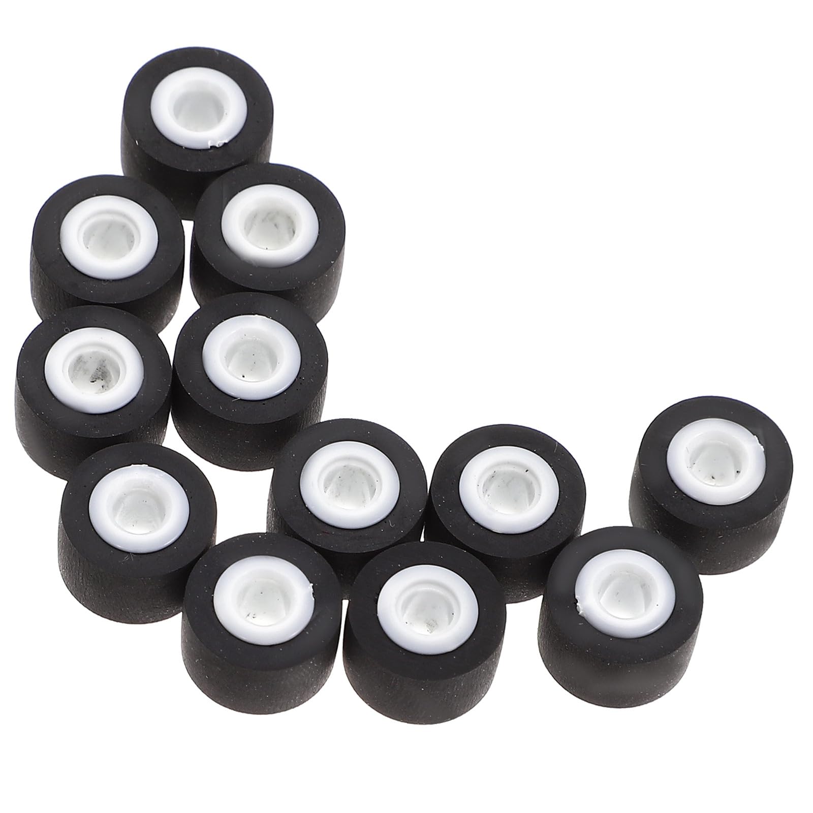 Toddmomy 12Pcs Cassette Tape Machine Pinch Roller Replacement Bearings for Recorder Repair, Rubber Video Tape Pressure Pulley Wheels for Audio and Radio Maintenance