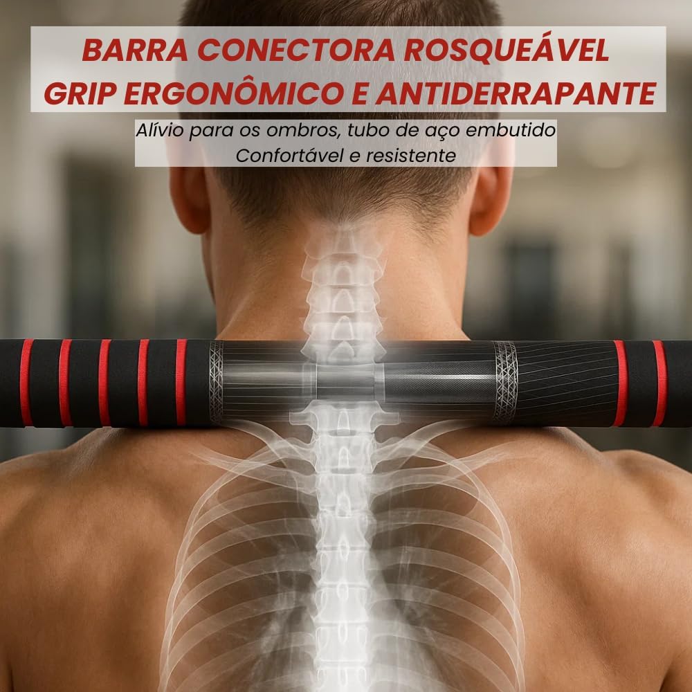 Kit Halteres 6 em 1 Ajustável 15kg – Halteres, Barra e Kettlebell para Musculação em Casa – Ferro Fundido, Pegada Confortável, Peso Regulável, Treino Completo, Fitness, Academia, Preto, Ahead Sports