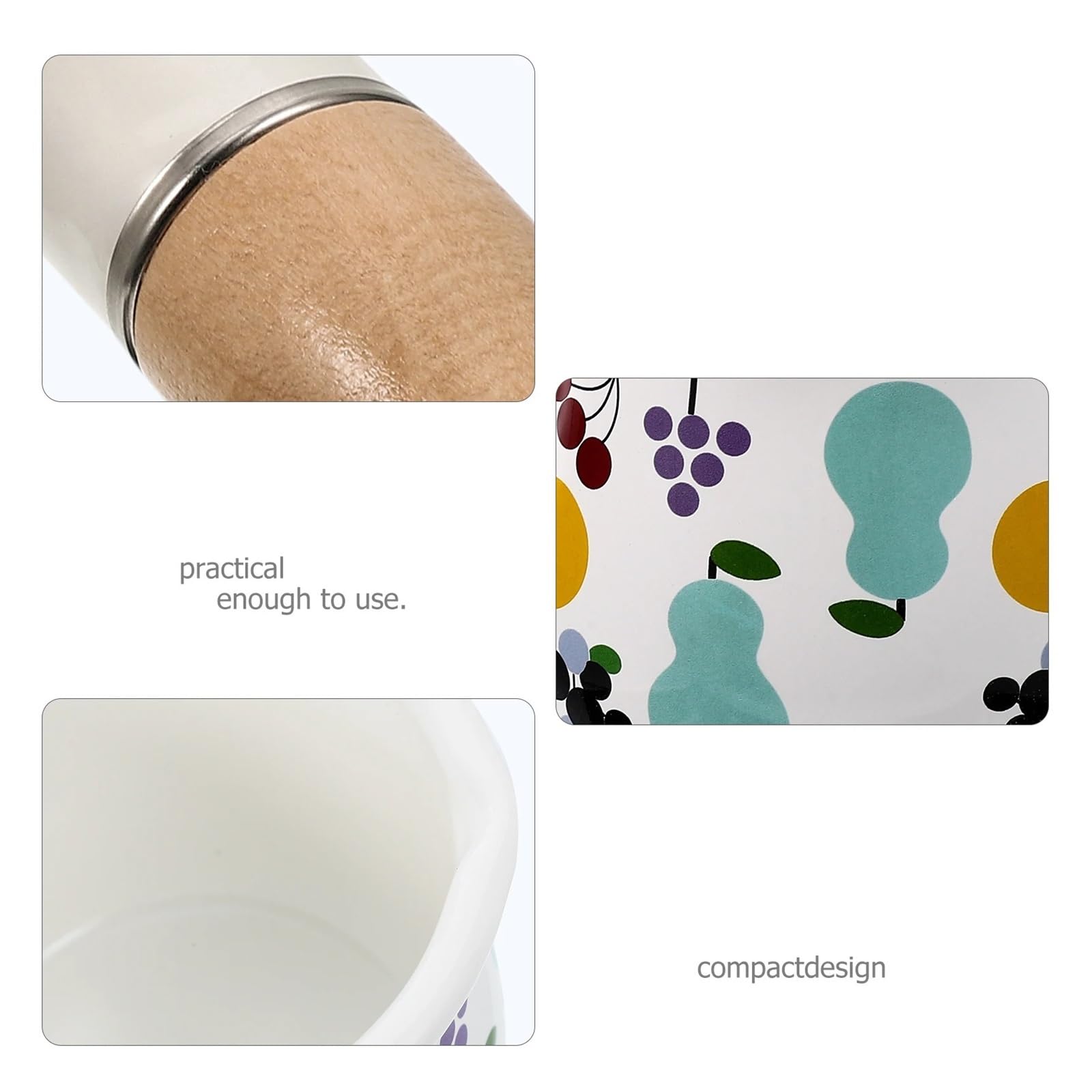 Pot à Lait en émail, Petit ustensile de Cuisine, Manche en Bois, Chauffe-Beurre, Haute température, antiadhésif, Compact, Pratique, Multifonctionnel pour la Cuisine, la Salle à Manger