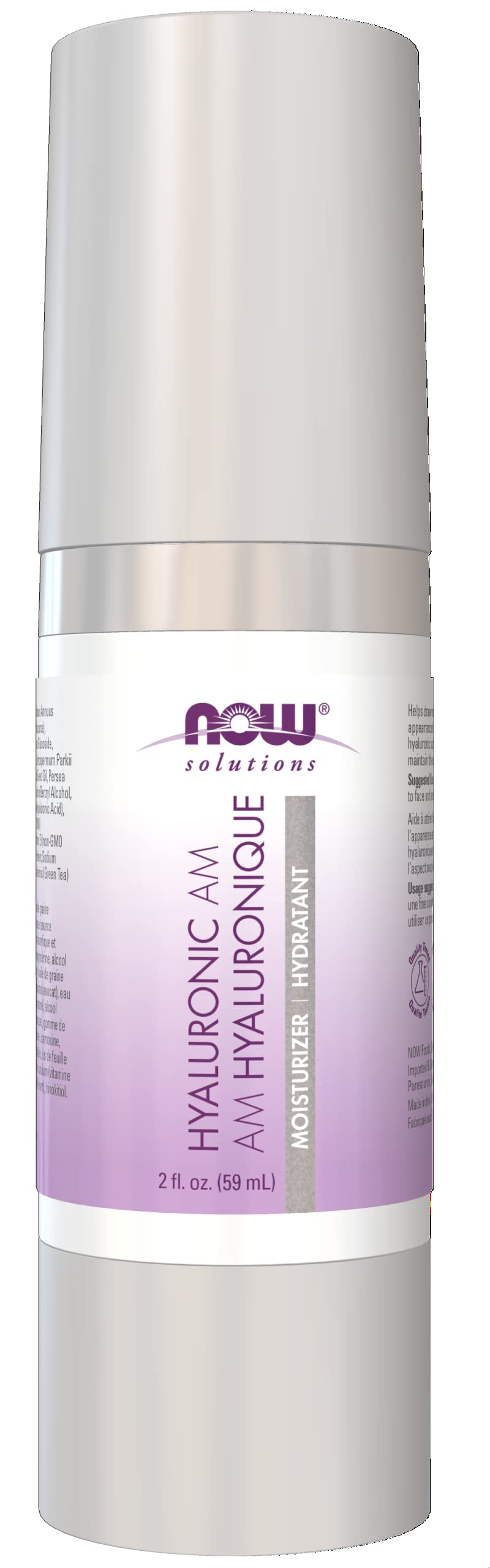 NOWSolutions, Hyaluronic  Moisturizer, Smoothing and Toning, Rehydrating to Start Your Day, 2-Ounce