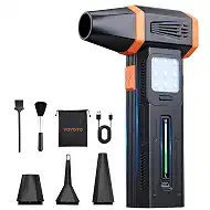 Compressed Air Duster, Electric Air Duster with Powerful 40MM Brushless Motor and 430G Storm Force, 360W Max Power & 59.2WH Rechargeable Blower, Up to 6H, 4 Gear Turbofan for Keyboard Car Home Outdoor