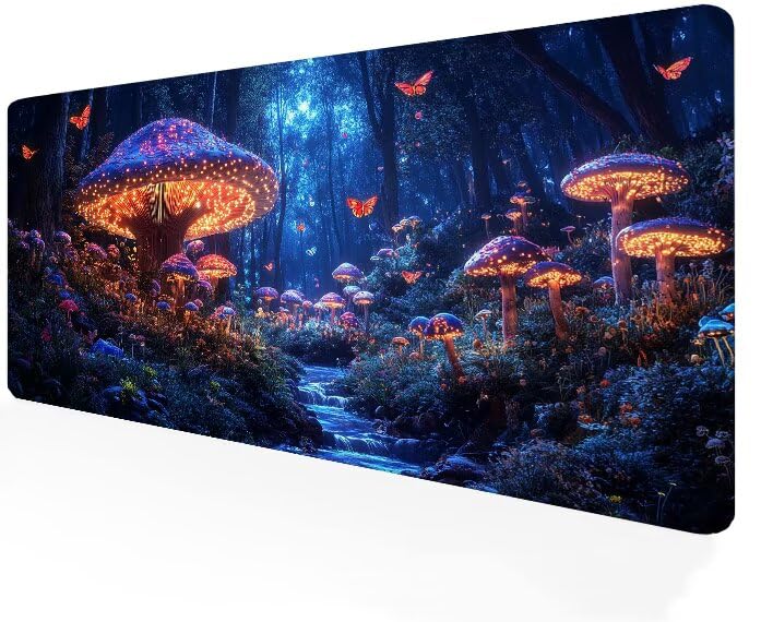 Tapis souris XXL champignon pour éliminer les glissements du clavier sur PC